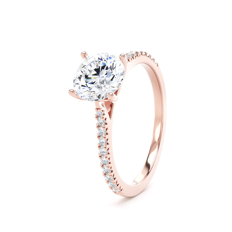 Beth Round Cut Engagement Ring in 18ct Rose Gold