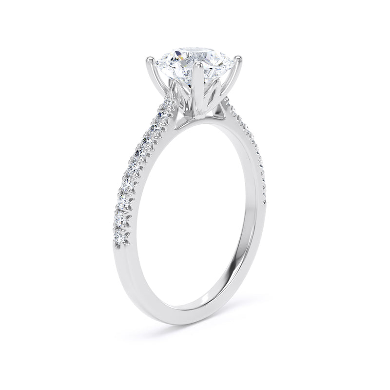 Beth Round Cut Engagement Ring in 18ct White Gold