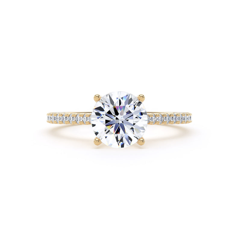 Beth Round Cut Engagement Ring in 9ct Yellow Gold