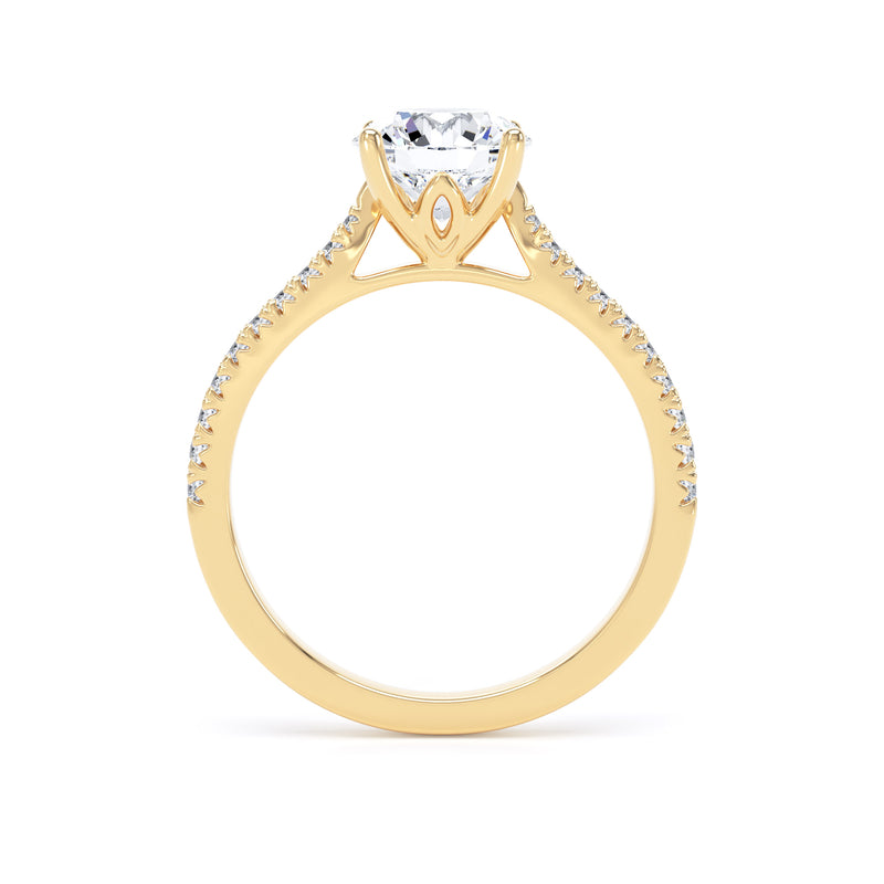 Beth Round Cut Engagement Ring in 9ct Yellow Gold