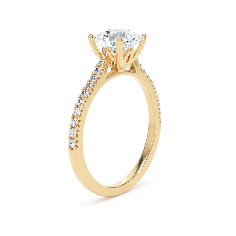 Beth Round Cut Engagement Ring in 18ct Yellow Gold
