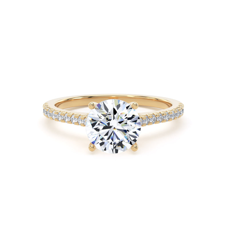 Beth Round Cut Engagement Ring in 9ct Yellow Gold