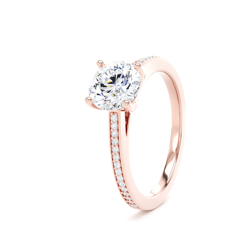 Belle Round Cut Engagement Ring in 9ct Rose Gold