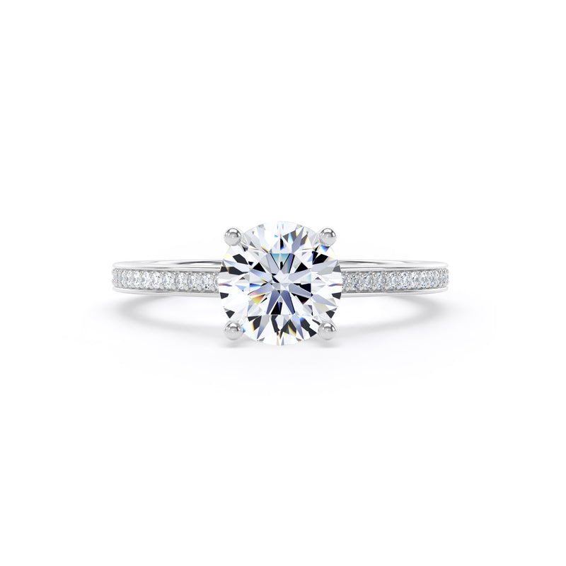 Belle Round Cut Engagement Ring in 18ct White Gold