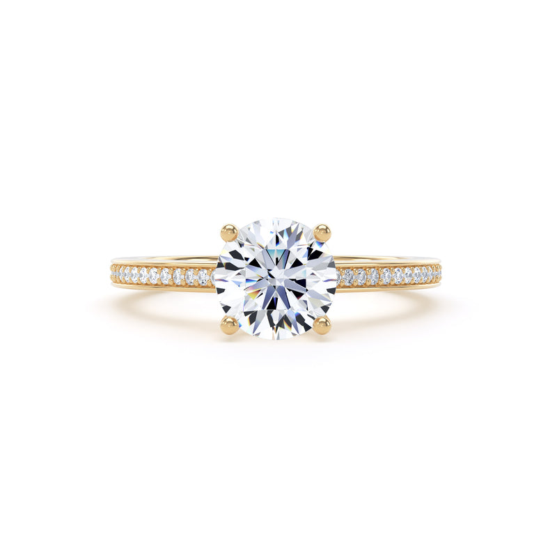 Belle Round Cut Engagement Ring in 9ct Yellow Gold