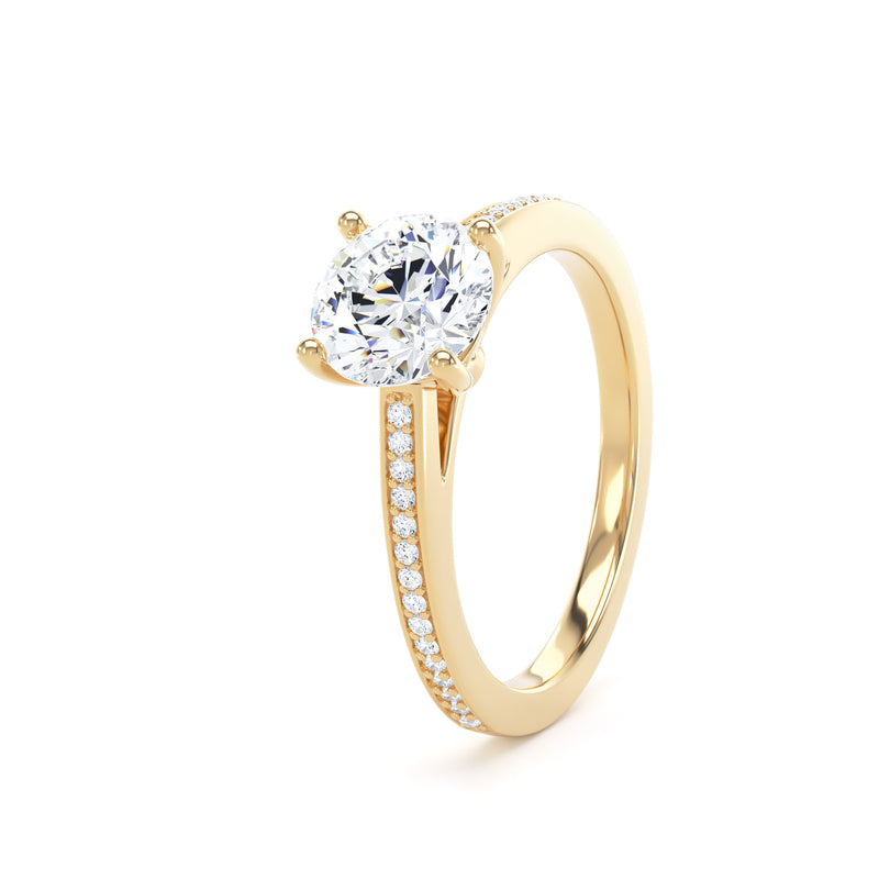 Belle Round Cut Engagement Ring in 9ct Yellow Gold