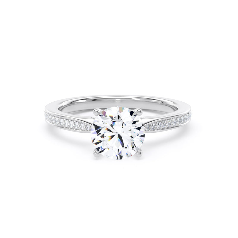Bea Round Cut Engagement Ring in 9ct White Gold
