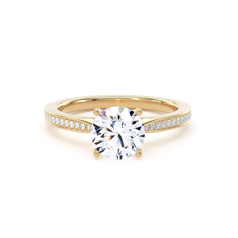 Bea Round Cut Engagement Ring in 18ct Yellow Gold