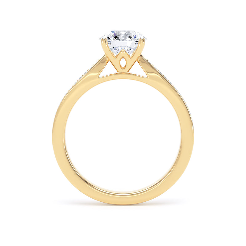 Bea Round Cut Engagement Ring in 18ct Yellow Gold