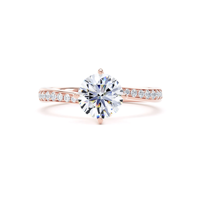 Ava Round Cut Engagement Ring in 9ct Rose Gold