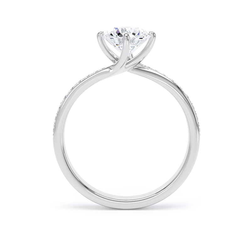 Ava Round Cut Engagement Ring in Platinum 950