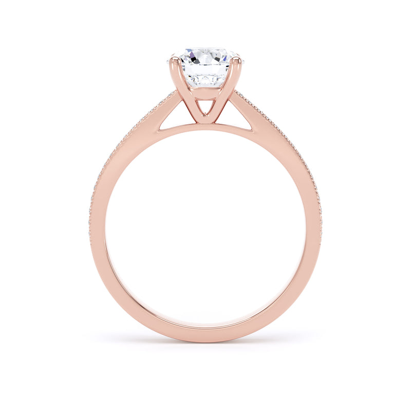 Aria Round Cut Engagement Ring in 18ct Rose Gold