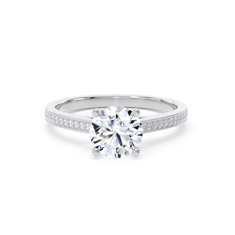 Aria Round Cut Engagement Ring in 9ct White Gold