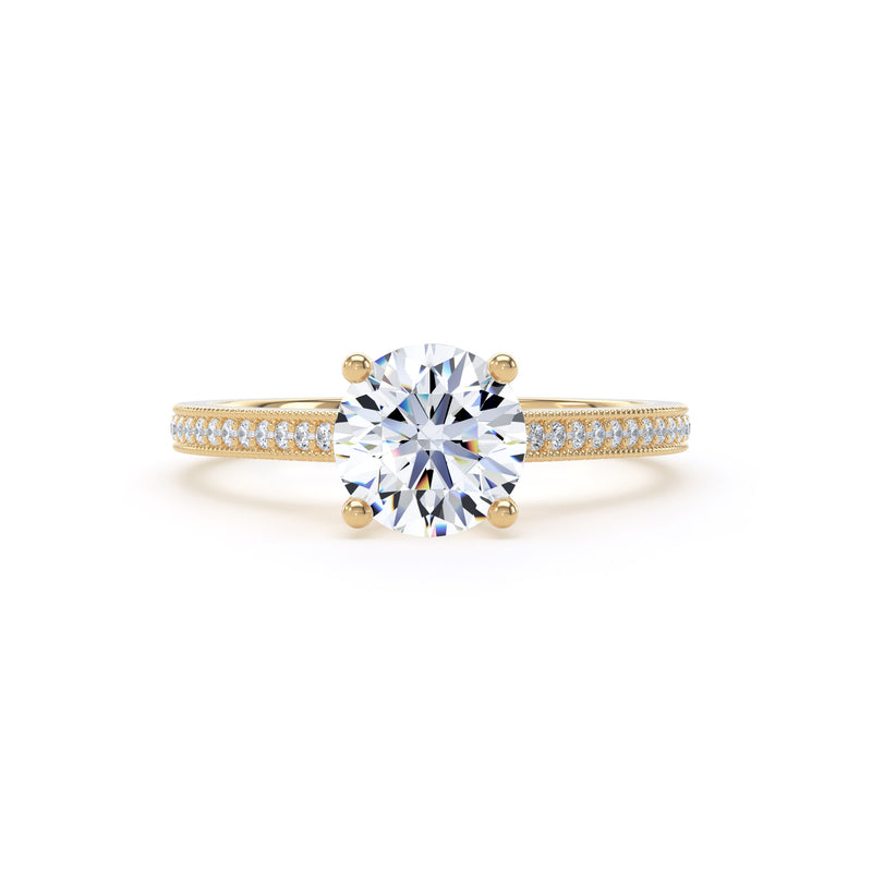 Aria Round Cut Engagement Ring in 18ct Yellow Gold