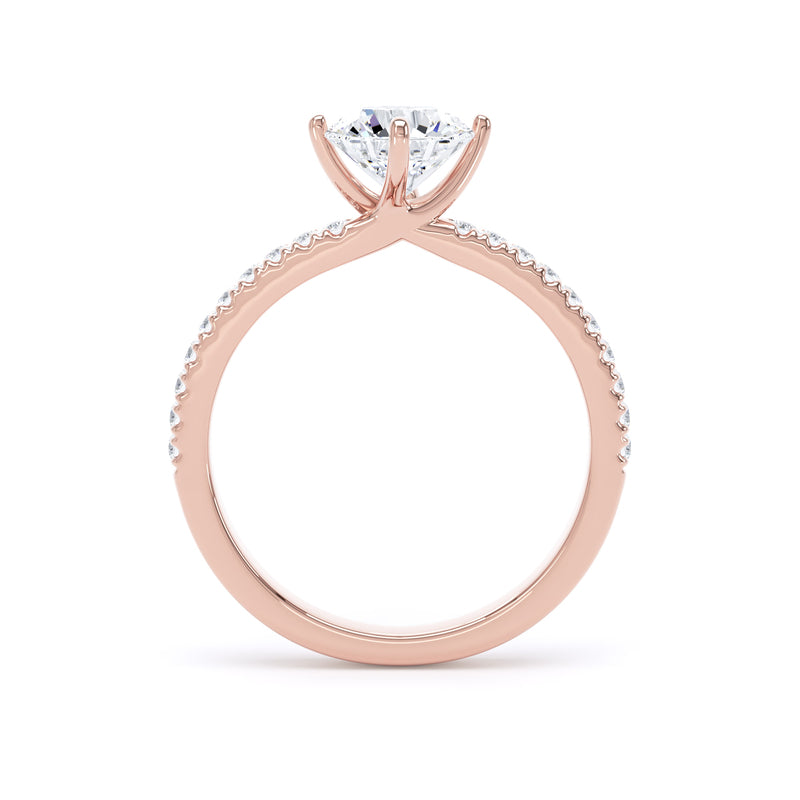 April Round Cut Engagement Ring in 18ct Rose Gold