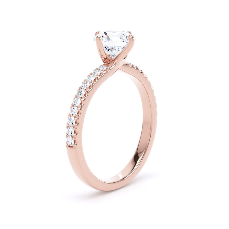 April Round Cut Engagement Ring in 18ct Rose Gold