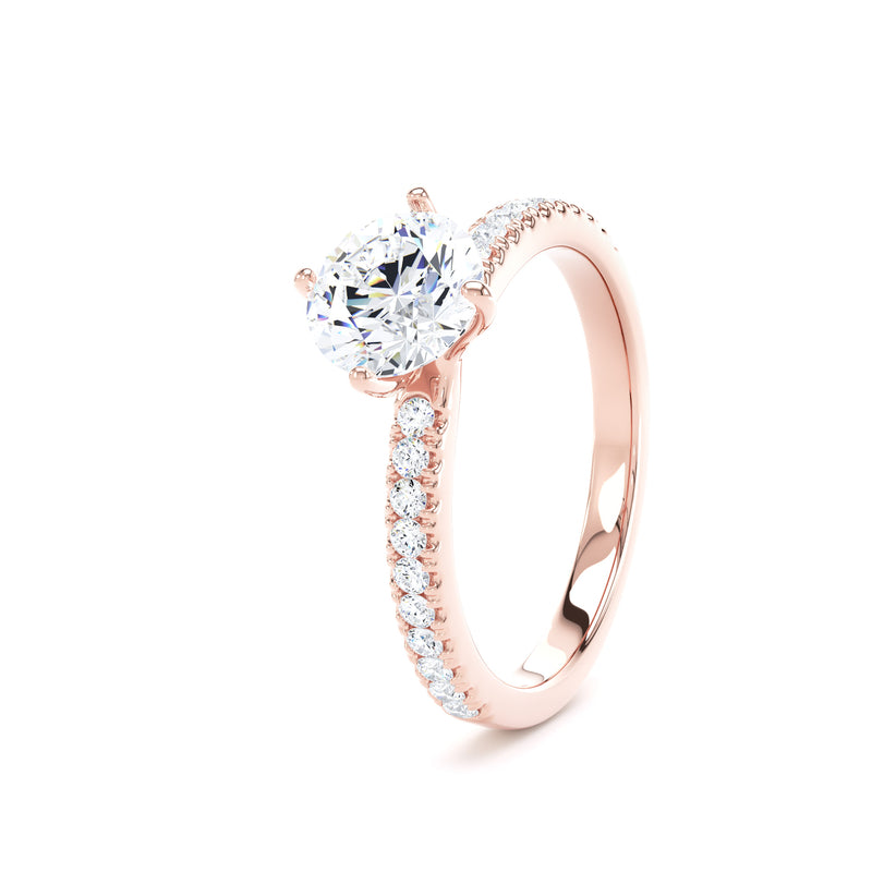 April Round Cut Engagement Ring in 9ct Rose Gold
