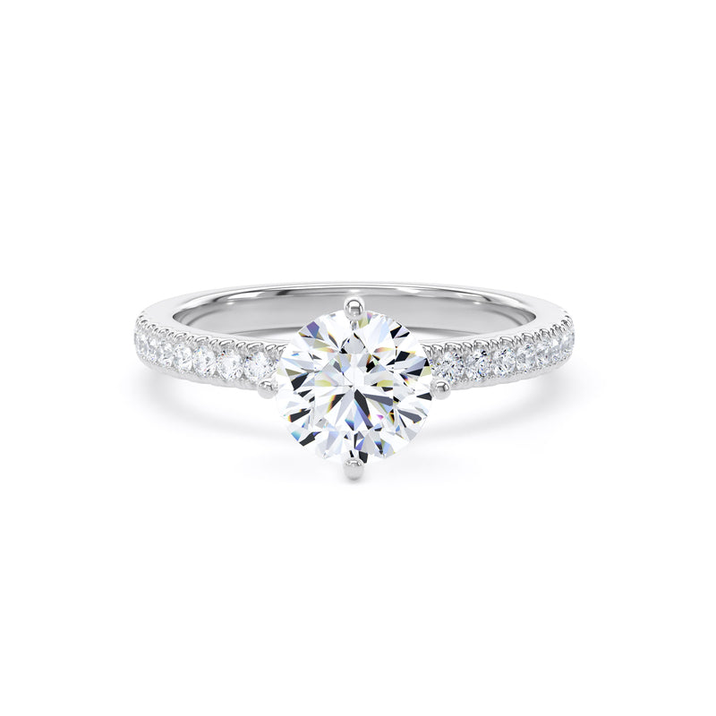 April Round Cut Engagement Ring in Platinum 950