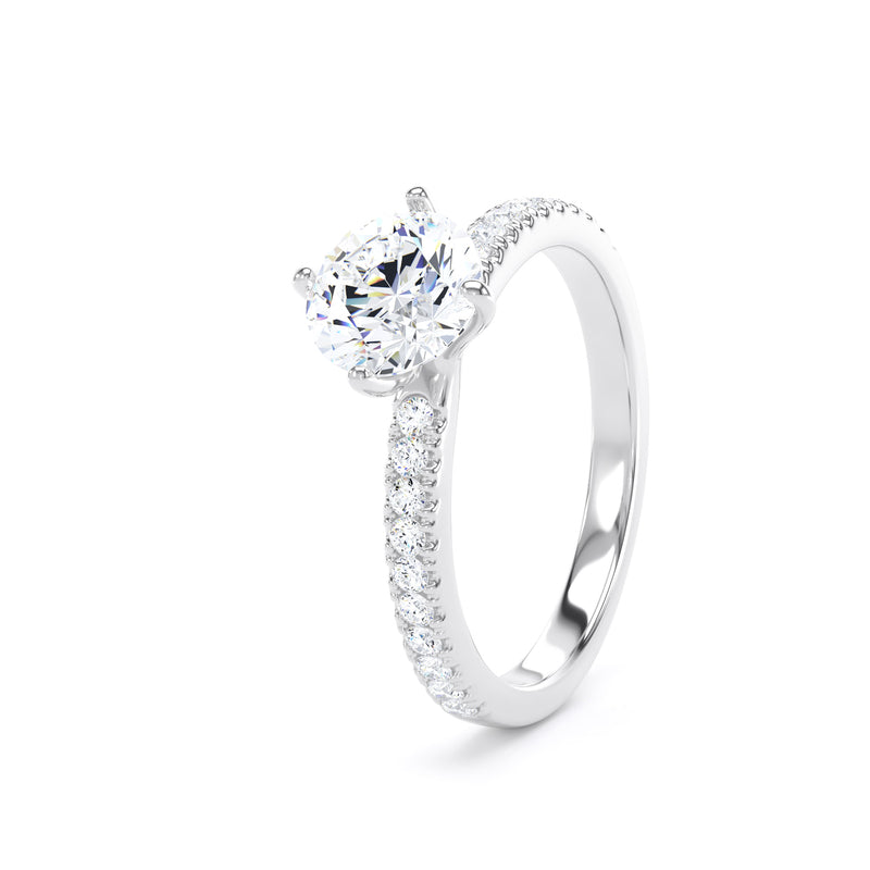 April Round Cut Engagement Ring in Platinum 950