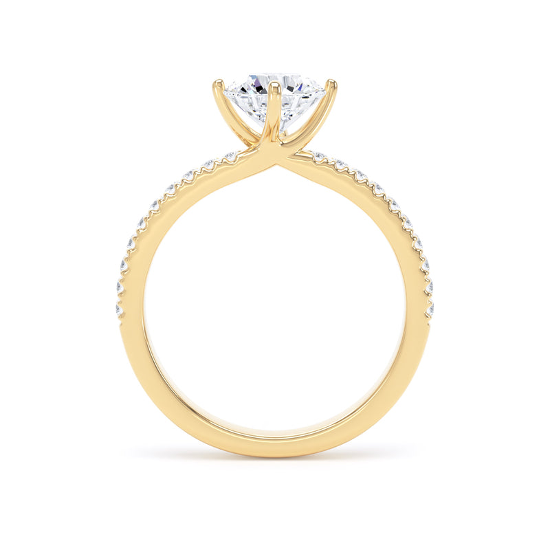 April Round Cut Engagement Ring in 9ct Yellow Gold