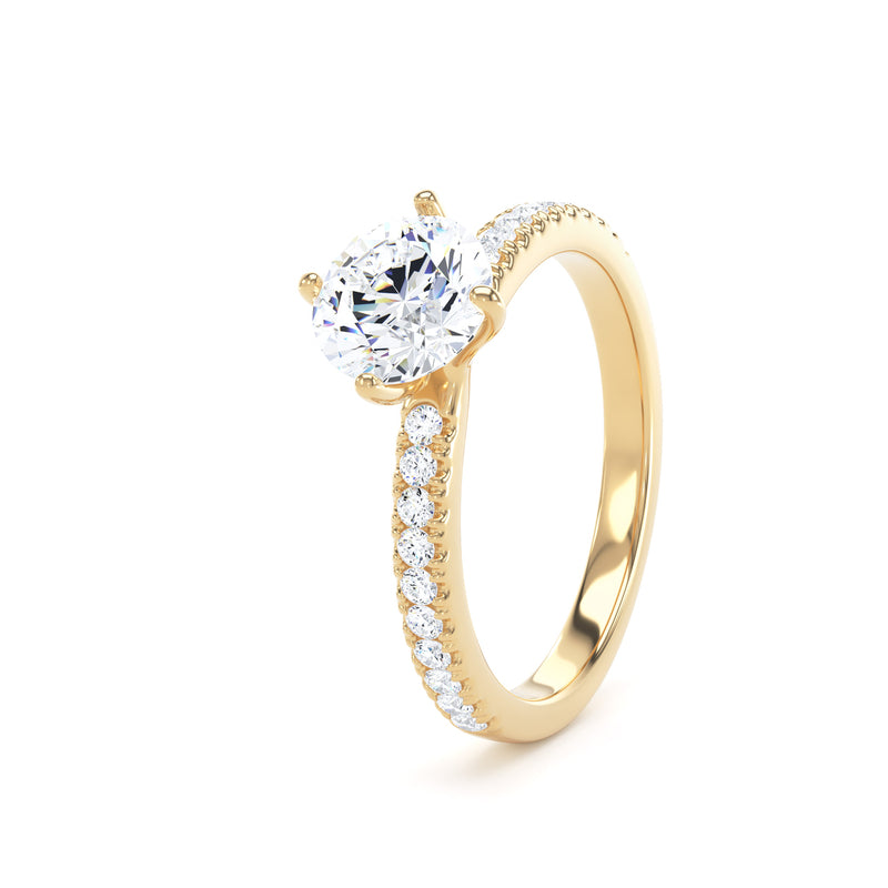 April Round Cut Engagement Ring in 9ct Yellow Gold