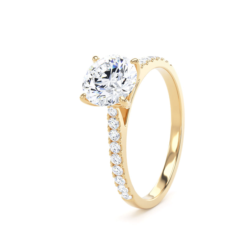 Anne Round Cut Engagement Ring in 18ct Yellow Gold