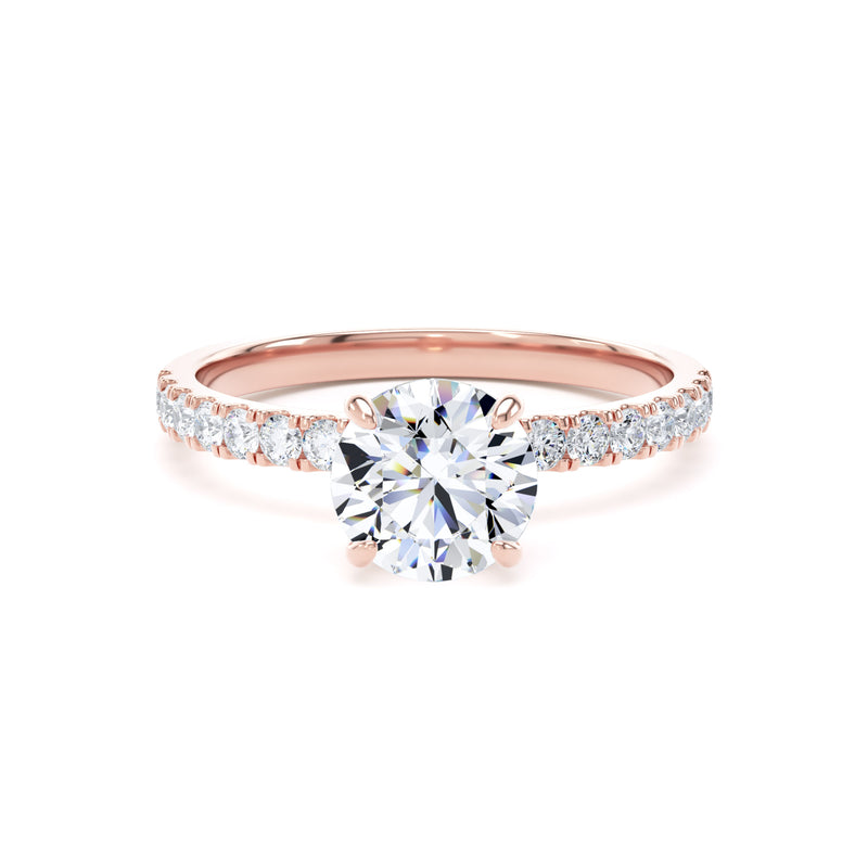 Ana Round Cut Engagement Ring in 9ct Rose Gold