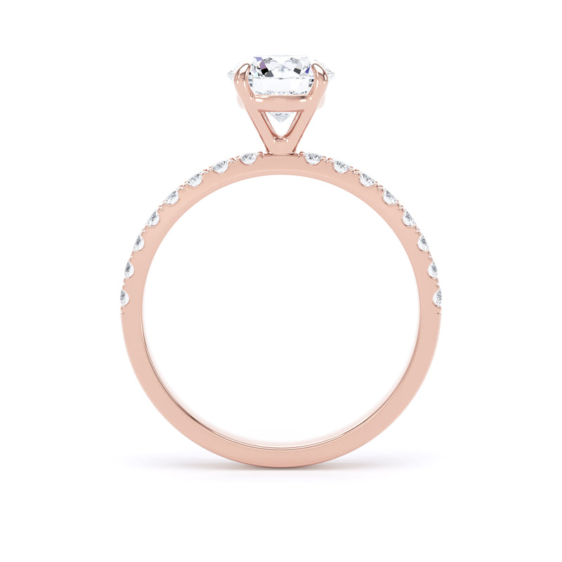 Ana Round Cut Engagement Ring in 18ct Rose Gold