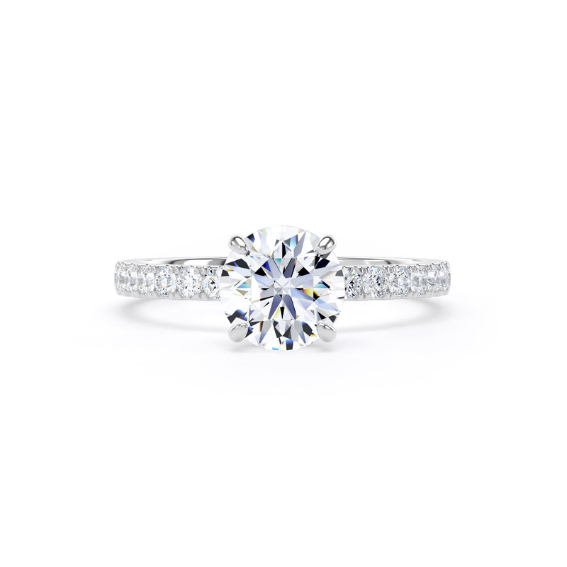 Ana Round Cut Engagement Ring in 18ct White Gold