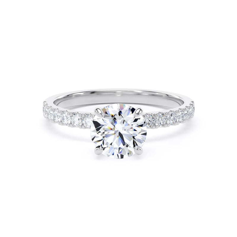Ana Round Cut Engagement Ring in Platinum 950