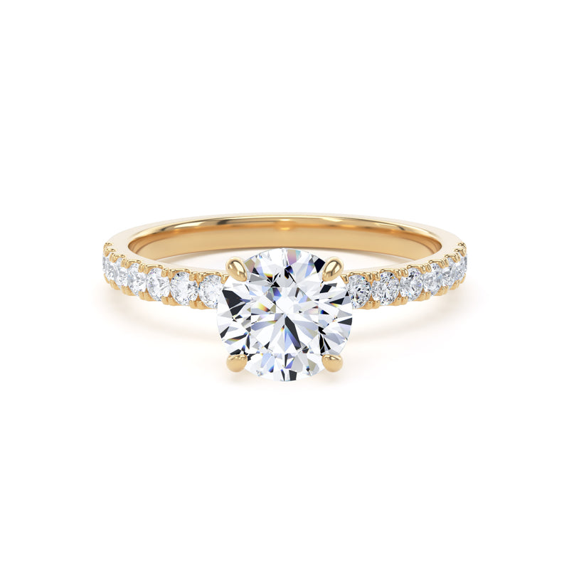Ana Round Cut Engagement Ring in 9ct Yellow Gold