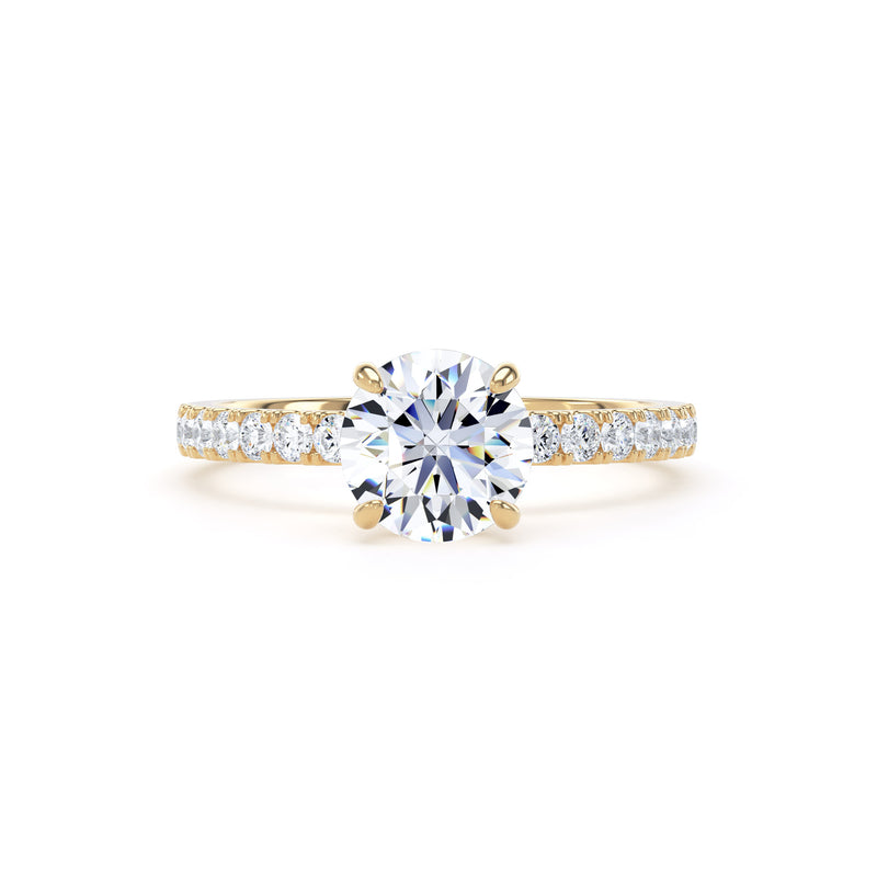 Ana Round Cut Engagement Ring in 9ct Yellow Gold