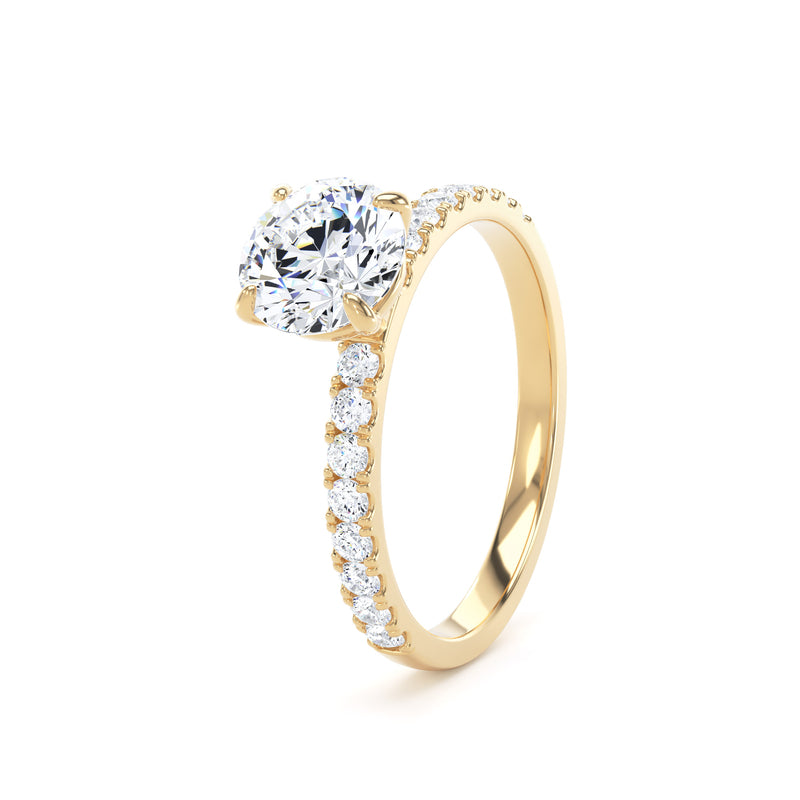 Ana Round Cut Engagement Ring in 9ct Yellow Gold