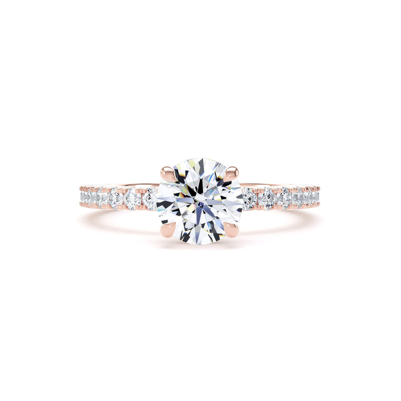 Amy Round Cut Engagement Ring in 18ct Rose Gold