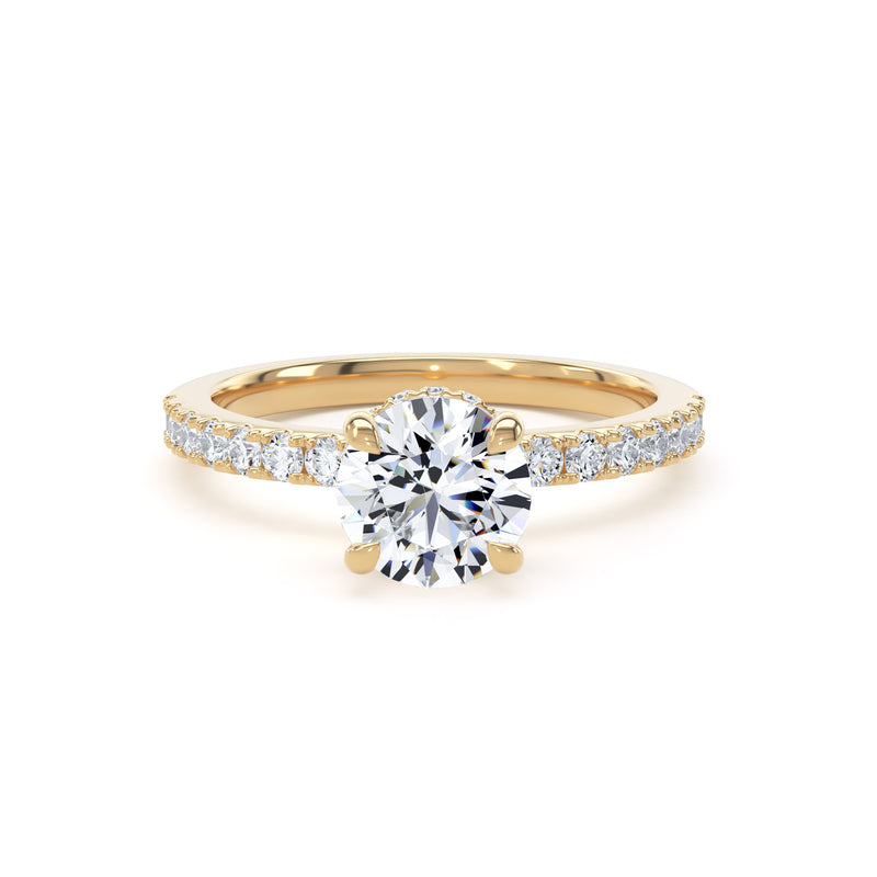 Amy Round Cut Engagement Ring in 18ct Yellow Gold
