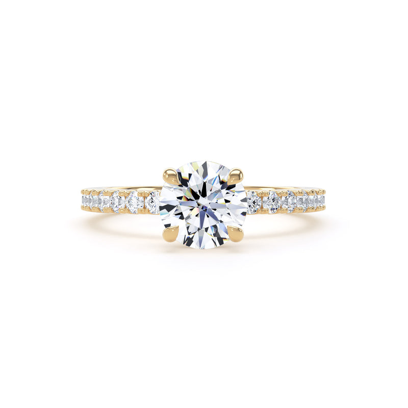 Amy Round Cut Engagement Ring in 18ct Yellow Gold