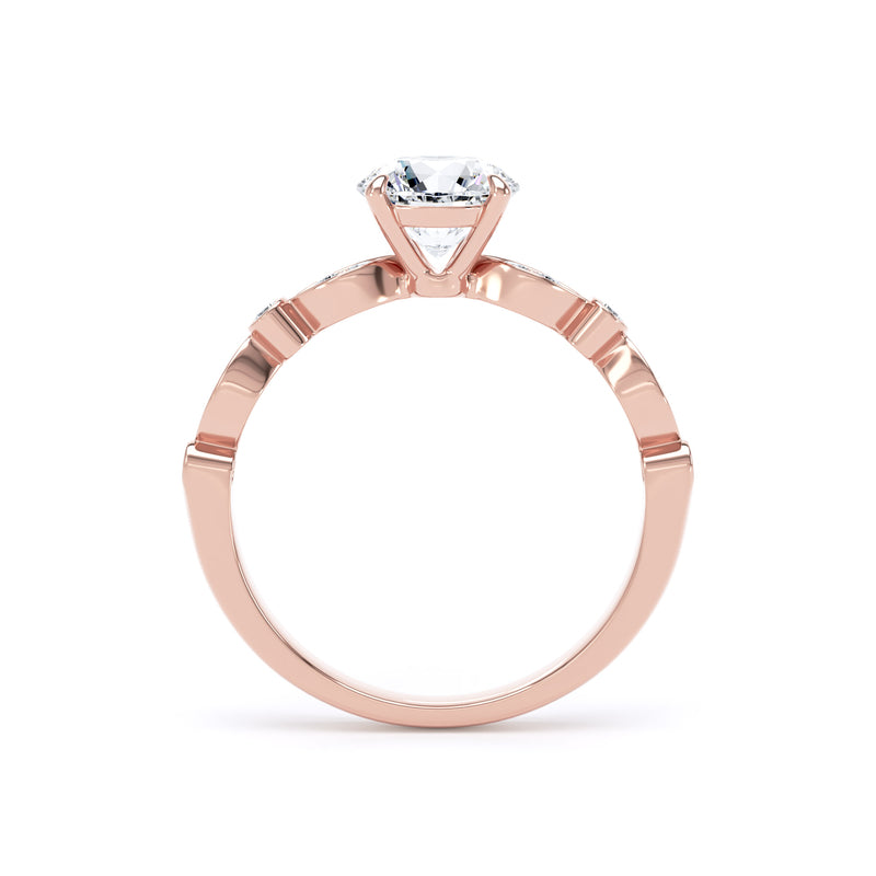 Alma Round Cut Engagement Ring in 9ct Rose Gold