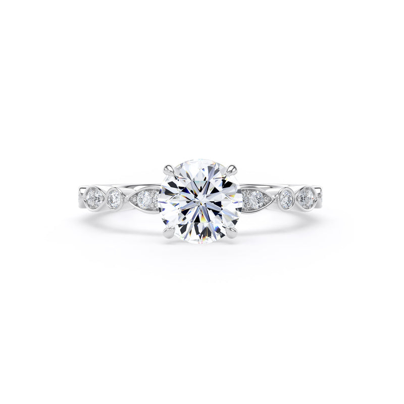 Alma Round Cut Engagement Ring in 9ct White Gold