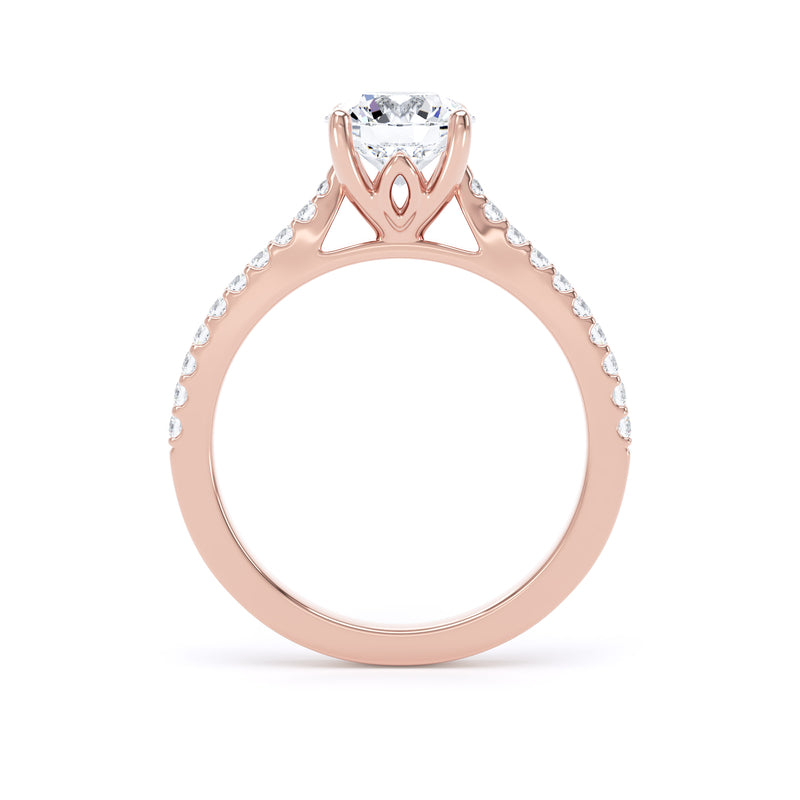 Ada Round Cut Engagement Ring in 18ct Rose Gold