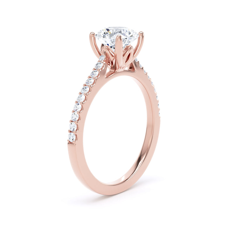 Ada Round Cut Engagement Ring in 18ct Rose Gold
