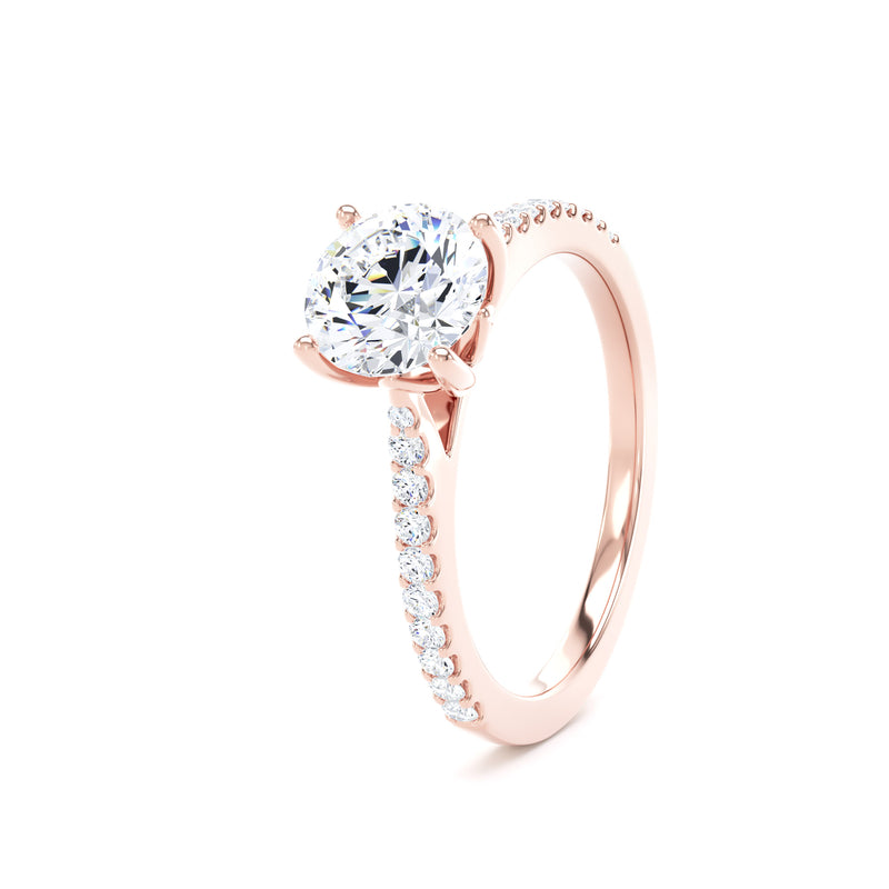 Ada Round Cut Engagement Ring in 9ct Rose Gold