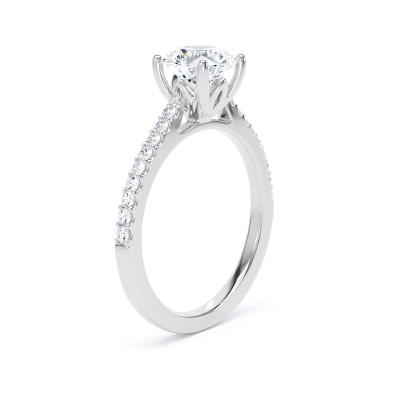 Ada Round Cut Engagement Ring in 9ct White Gold