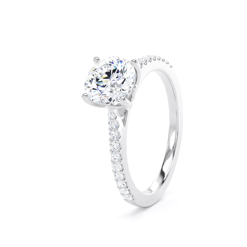 Ada Round Cut Engagement Ring in 9ct White Gold