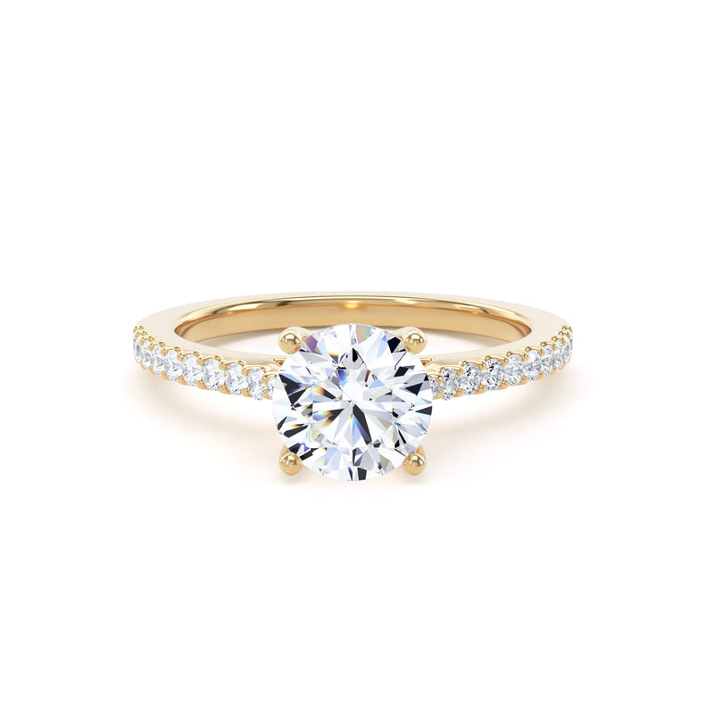 Ada Round Cut Engagement Ring in 18ct Yellow Gold