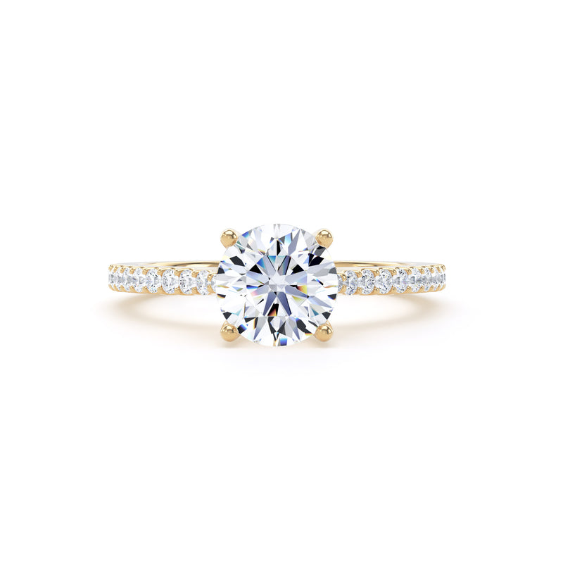 Ada Round Cut Engagement Ring in 9ct Yellow Gold