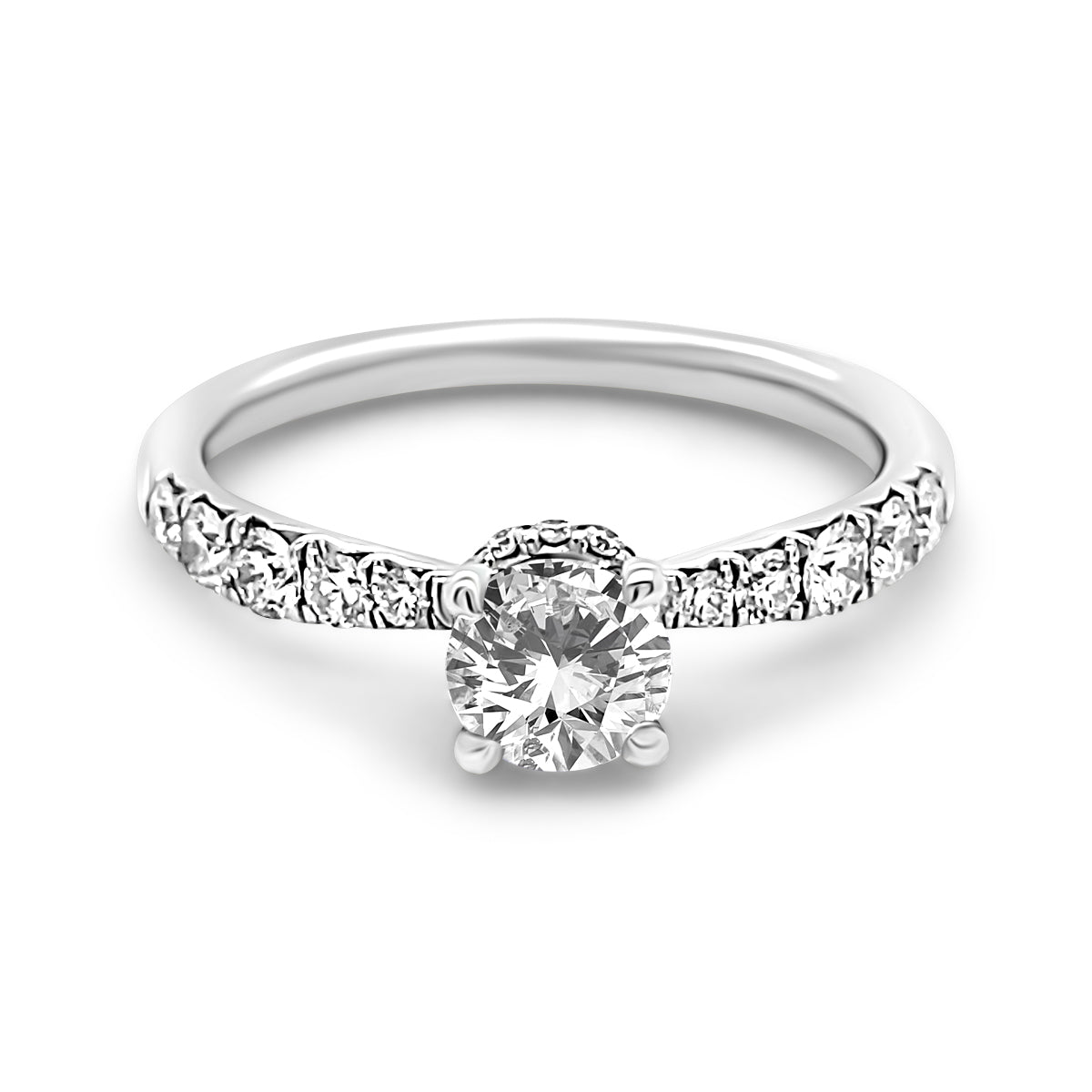 Platinum Hidden Halo Diamond Ring