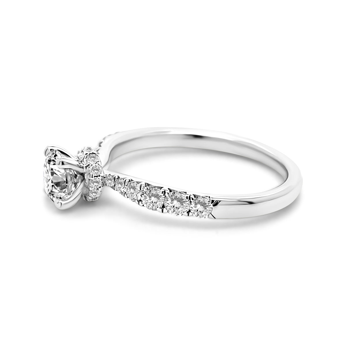 Platinum Hidden Halo Diamond Ring