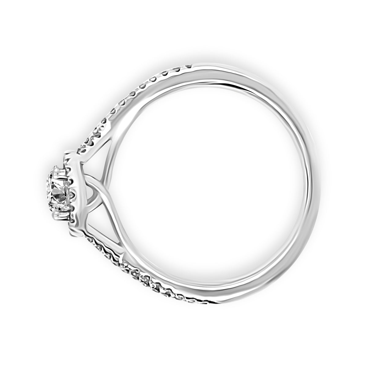 Platinum Diamond Twist Shoulder Engagement Ring