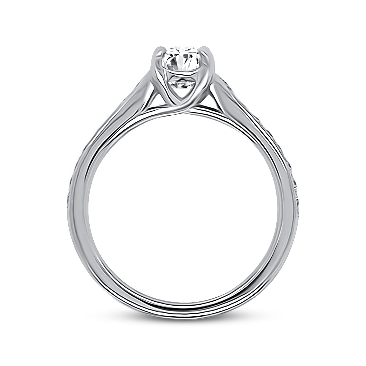 Platinum Oval Cut Diamond  Engagement Ring