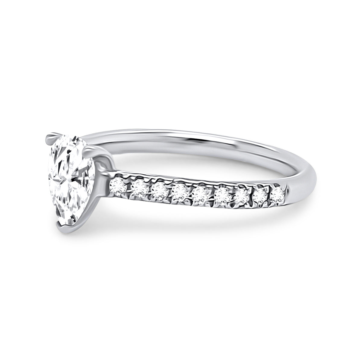Platinum Pear Cut Diamond Engagement Ring